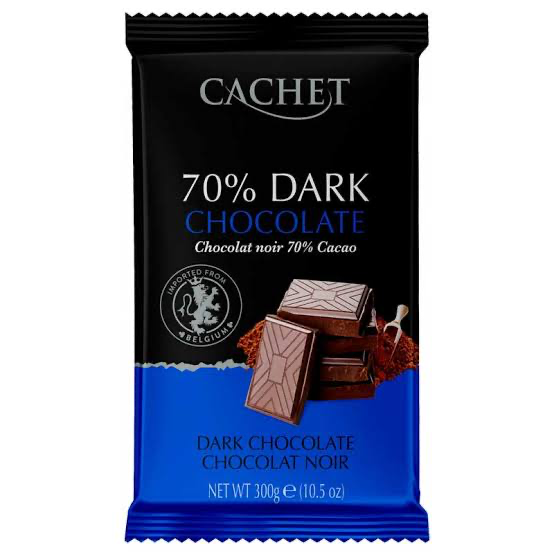 [WIX_0000000327] Cachet 300g - чорний шоколад 70% какао (06), 12шт\ящ