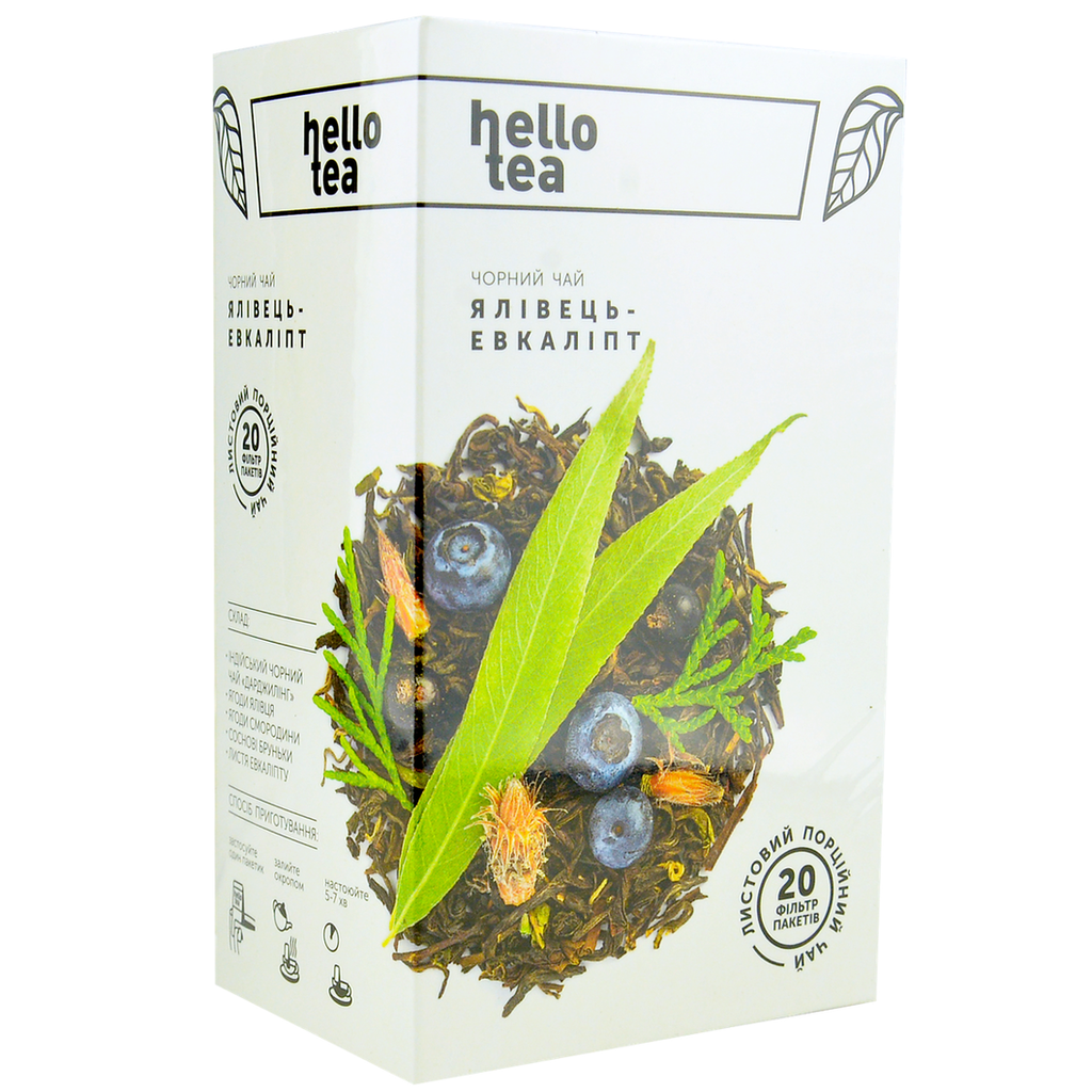 [WIX_0000001731] Hello Tea 20 пак/п чорний ʼʼЯЛИВЕЦ -ЕВКАЛІПТʼʼ 20*
