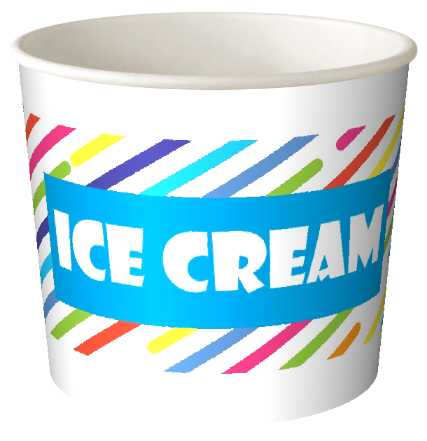 [WIX_0000001211] Креманка паперова 286мп кольорова "Ice Cream" (25шт/500шт) 20*