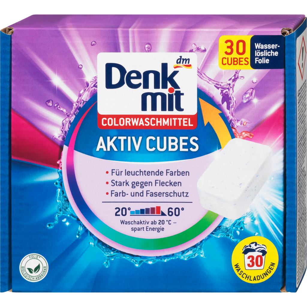 [WIX_0000001817] DM Таблетки для прання Aktiv Cubes Colorwaschmittel (Колор), 30 WA - 750 g / 5 шт/ящ 