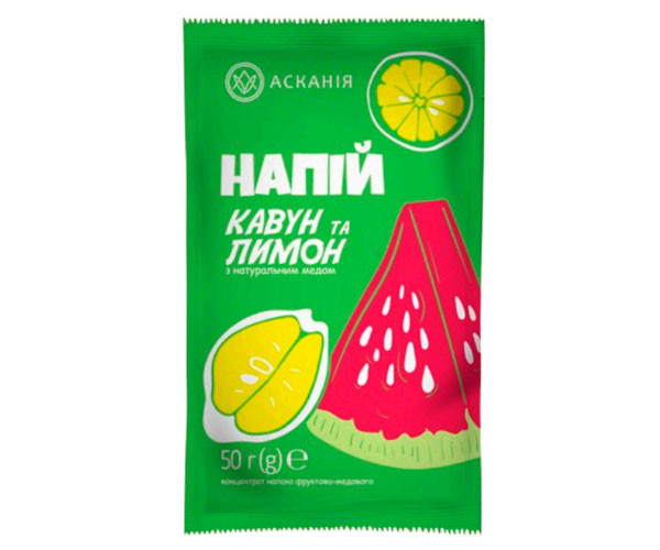 Лимонад-сашет концентрований КАВУН та ЛИМОН 50грм 12*