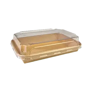 Упаковка для суші крафтова з кришкою 435мл 185*128*45 (50шт/600шт)