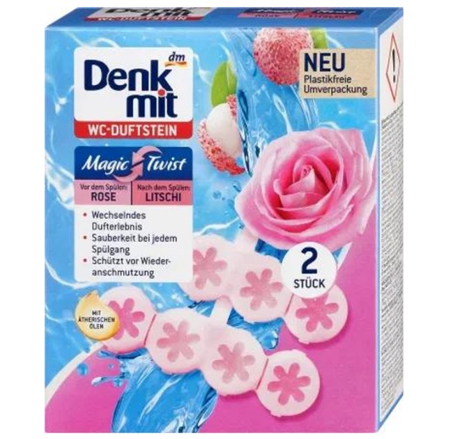 DM Блок для унітазу WC Magic Twist Rose & Litschi 2шт. - 5 шт/ящ
