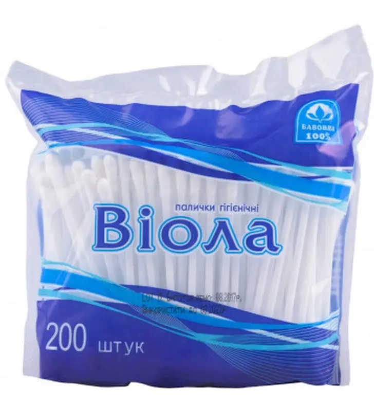 Вушні палички Віола 200шт/уп 45*
