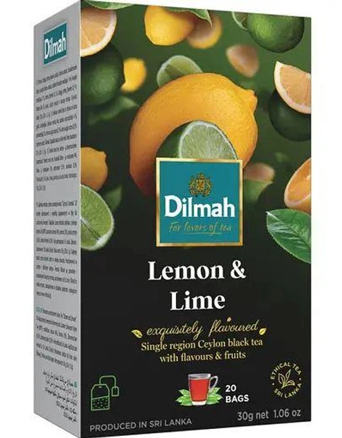 Чай Dilmah Лимон та Лайм з/я 20х1,5г 12шт/ящ