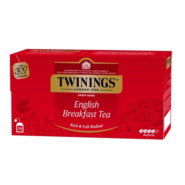 Чай Twinings чорний  Англійський сніданок в пакетиках (25х2г) + чай чорний Леді Грей 1х2гр