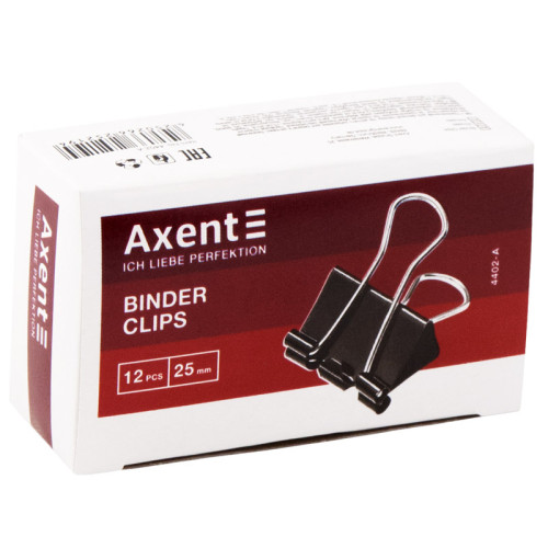Затиск для паперу 15 мм, чорний Axent