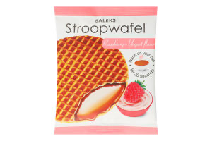 Вафля "Stroopwafel" з карамельною начинкою зі смаком малина- йогурт ТМ SALEKS 33г 30*