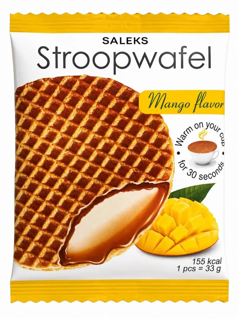 Вафля "Stroopwafel" з карамельною начинкою зі смаком манго ТМ SALEKS 33г 30*