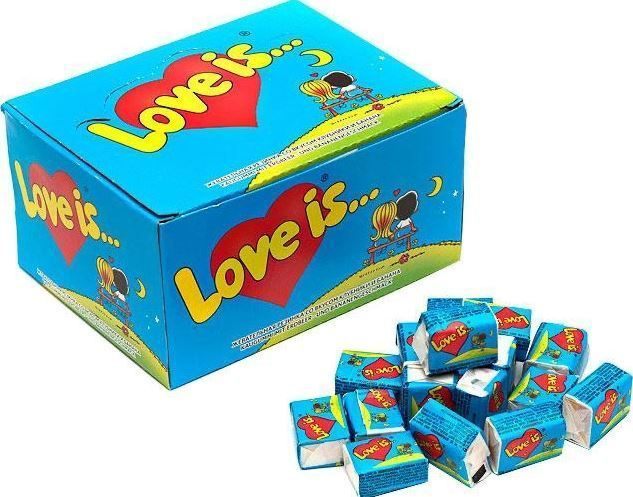 Жувальні гумки Love is полуниця-банан 100шт 